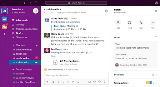 Collaboration apps like Slack help remote workers
