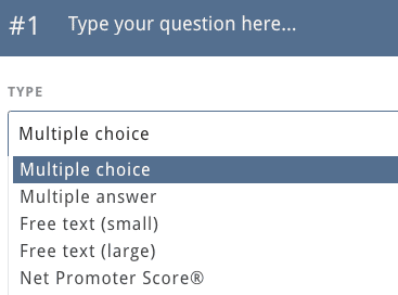 Customizable user feedback survey questions