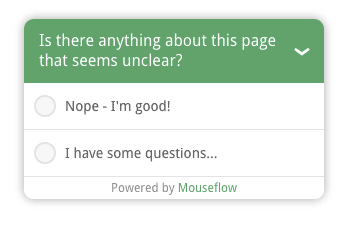 User Feedback Campaign Mouseflow Answer options