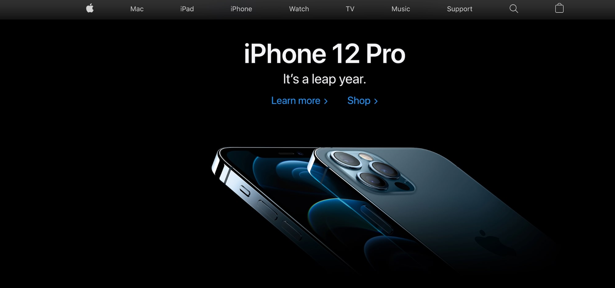 Website layout for iPhone 12