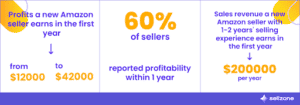 Inforgraphic explaining 60% of sellers reported profitability within 1 year