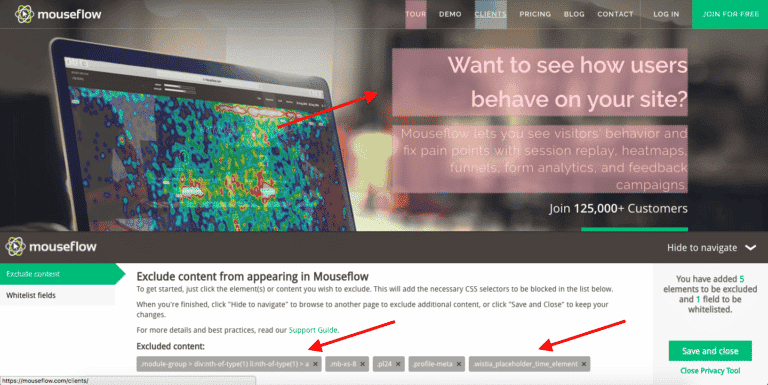 Visual Privacy Tool on Page