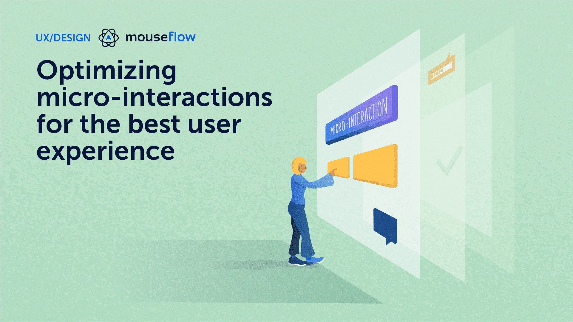 Header image for Mouseflow's blopost on how to analyze and optimize micro-interactions on websites with user testing and behavior analytics.