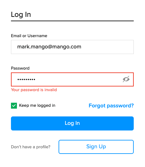 The form doesn't explain why there’s a problem. Nor does it explain how the user can fix the problem.