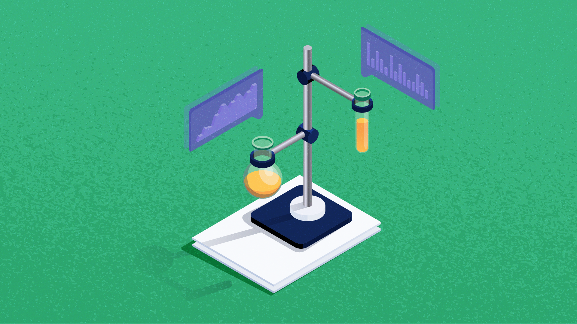 A featured image for product experimentation framework with some chemical equipment representing experiments