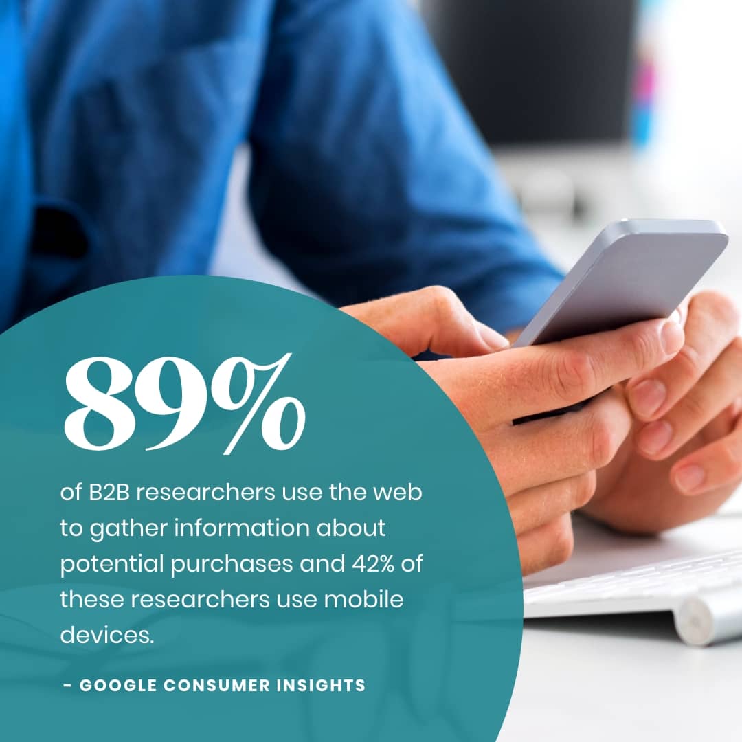 89% use the web for research, 42% of them use mobile devices