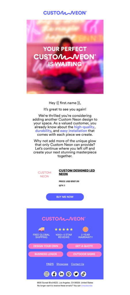 Custom Neon email