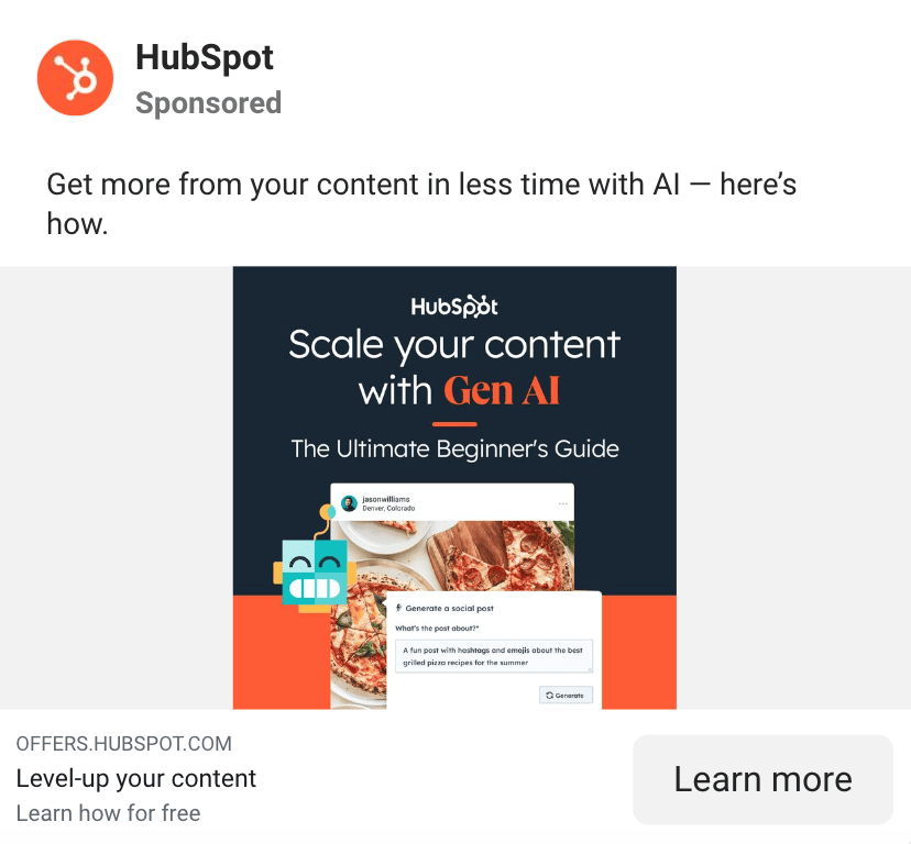 Hubspot soft CTA example