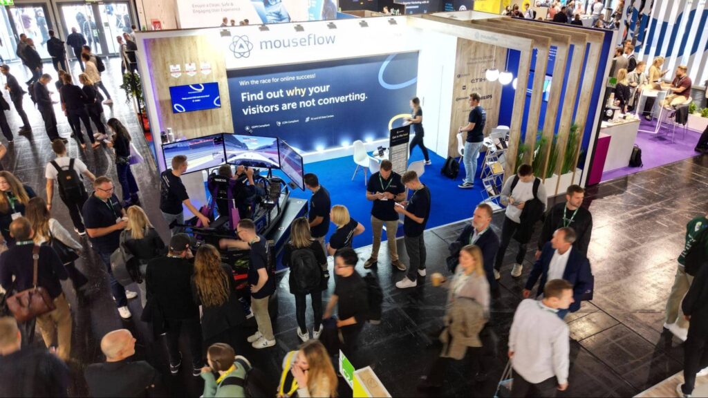 Event marketing for SaaS product companies: Mouseflow booth at DMEXCO conference