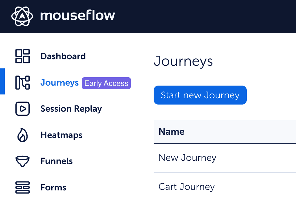 Mouseflow journeys early access