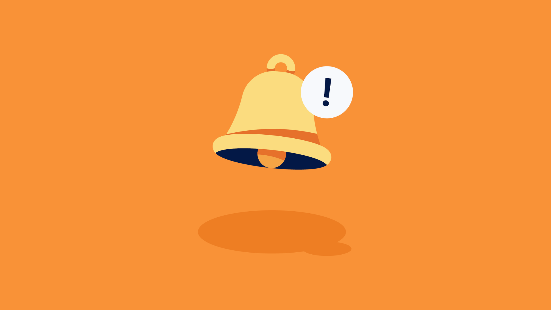 A bell over orange background