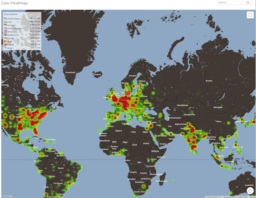 Mouseflow’s Geo Heatmap