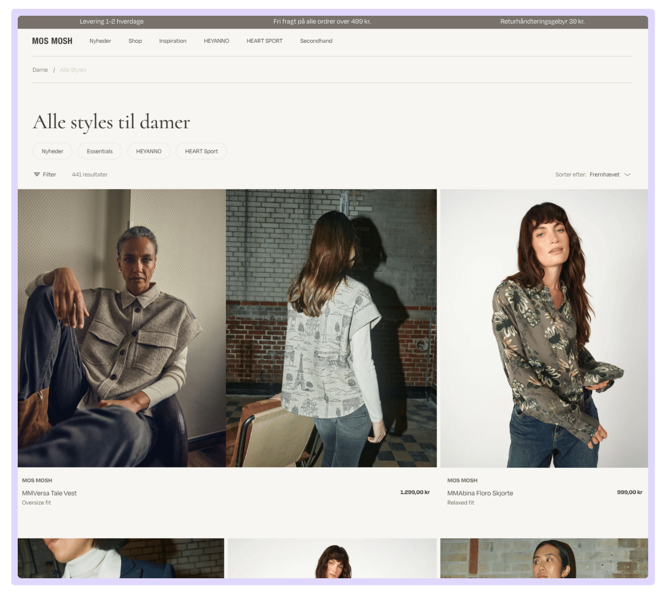 Full Product Grid View on Women’s Collection Page