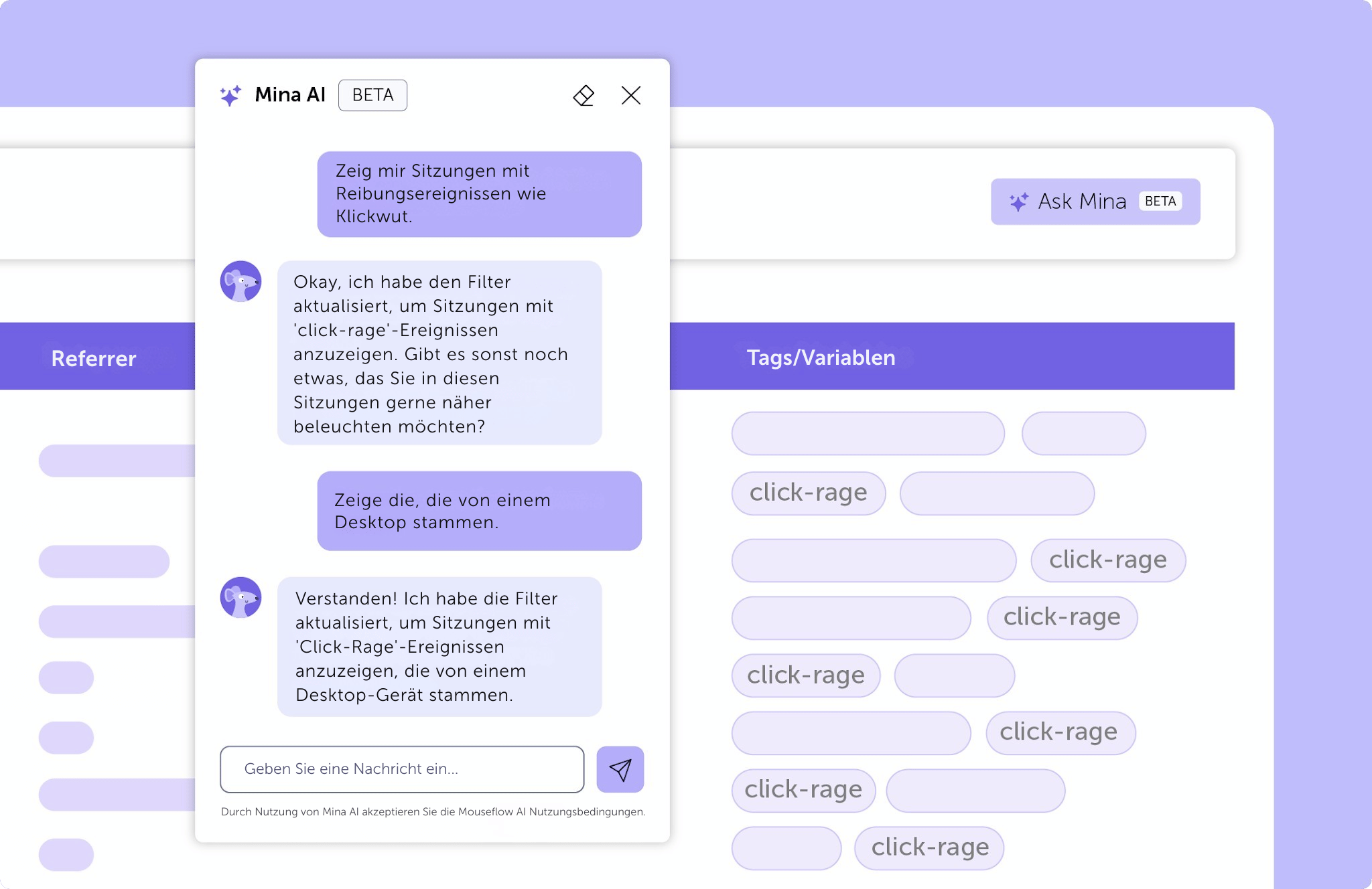 Mina AI – Use Case 2 (Relevante Sitzungen schnell finden)